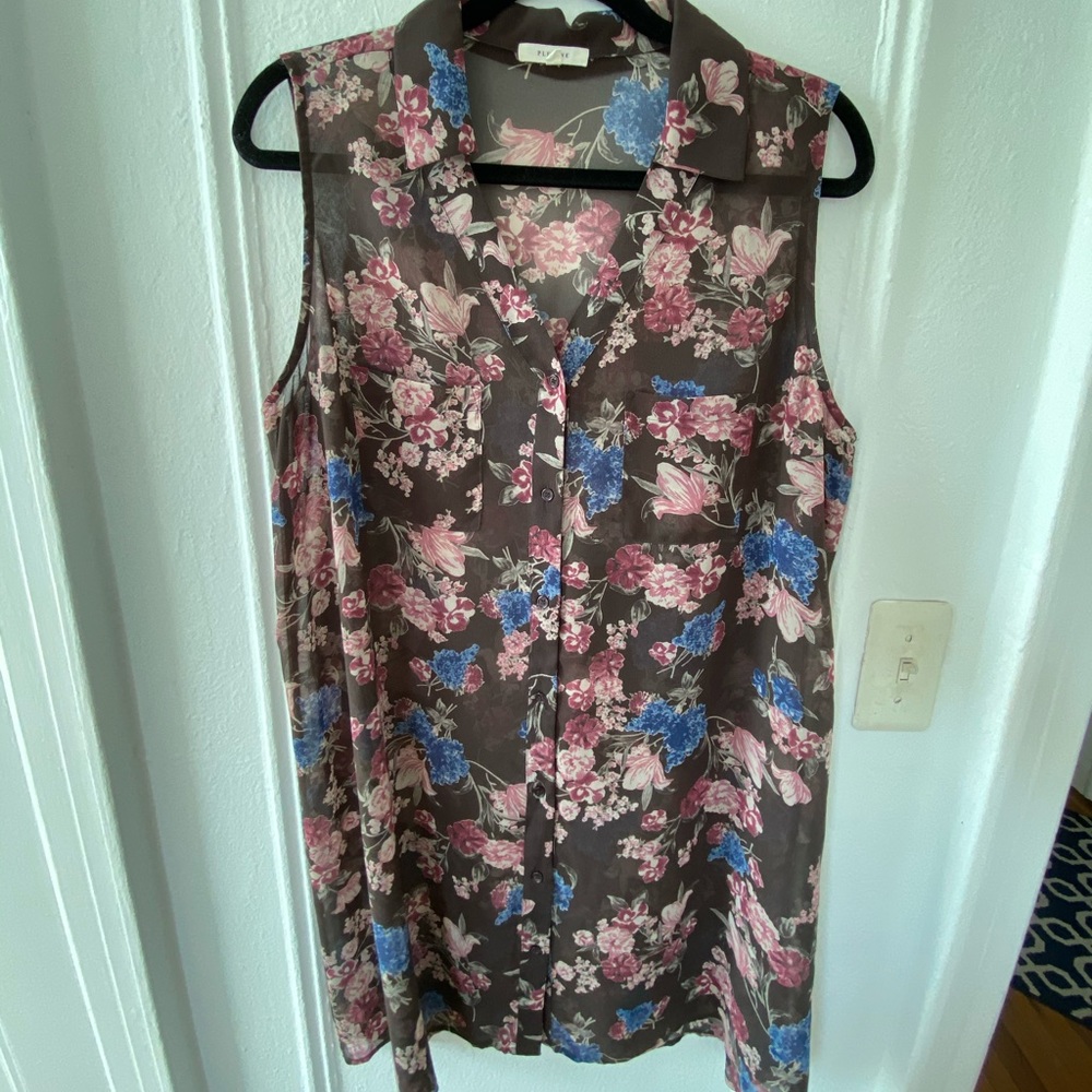 Floral Print Sheer Tunic